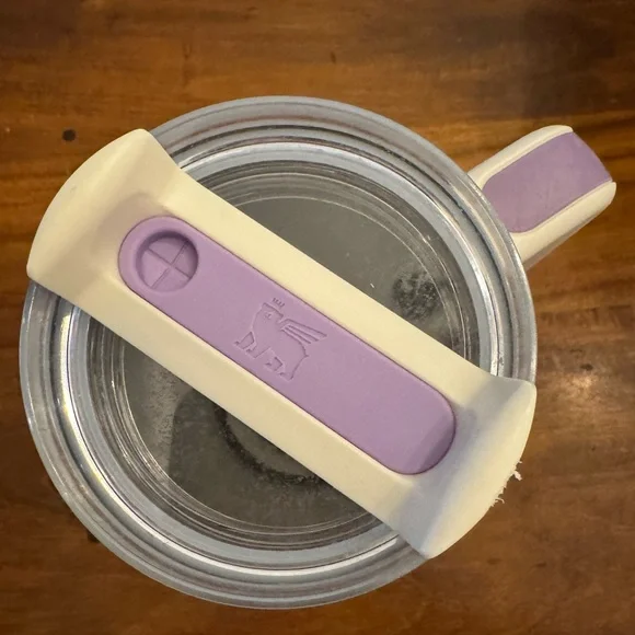 Stanley 30oz White Speckled Tumbler with Purple Logo - Picture 3 of 9